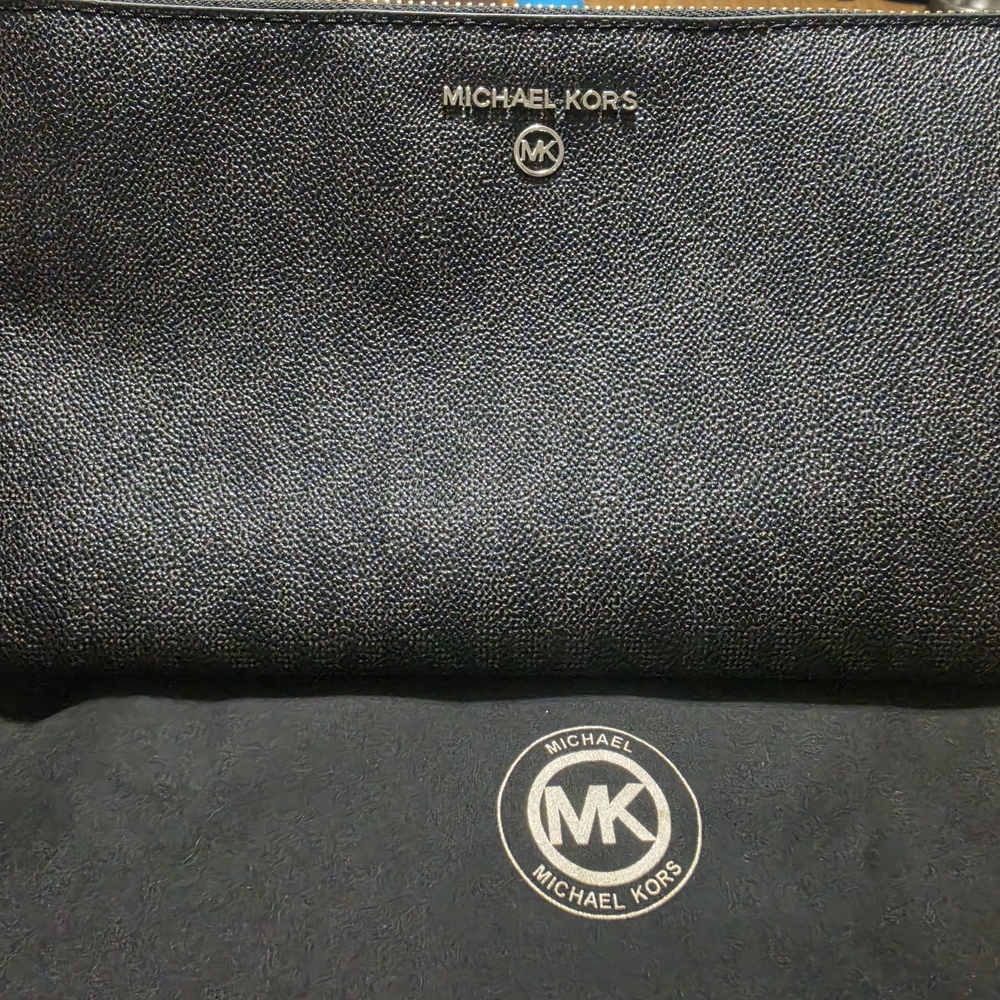 Michael Kors Black Pebbled Leather Clutch